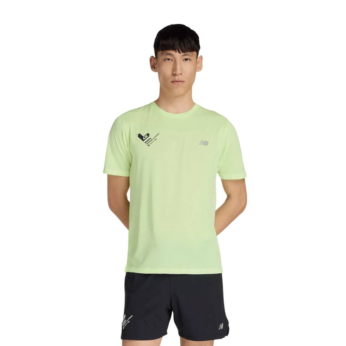 New Balance Valencia Marathon Athletics T-Shirt Grün Gelb, Größe S