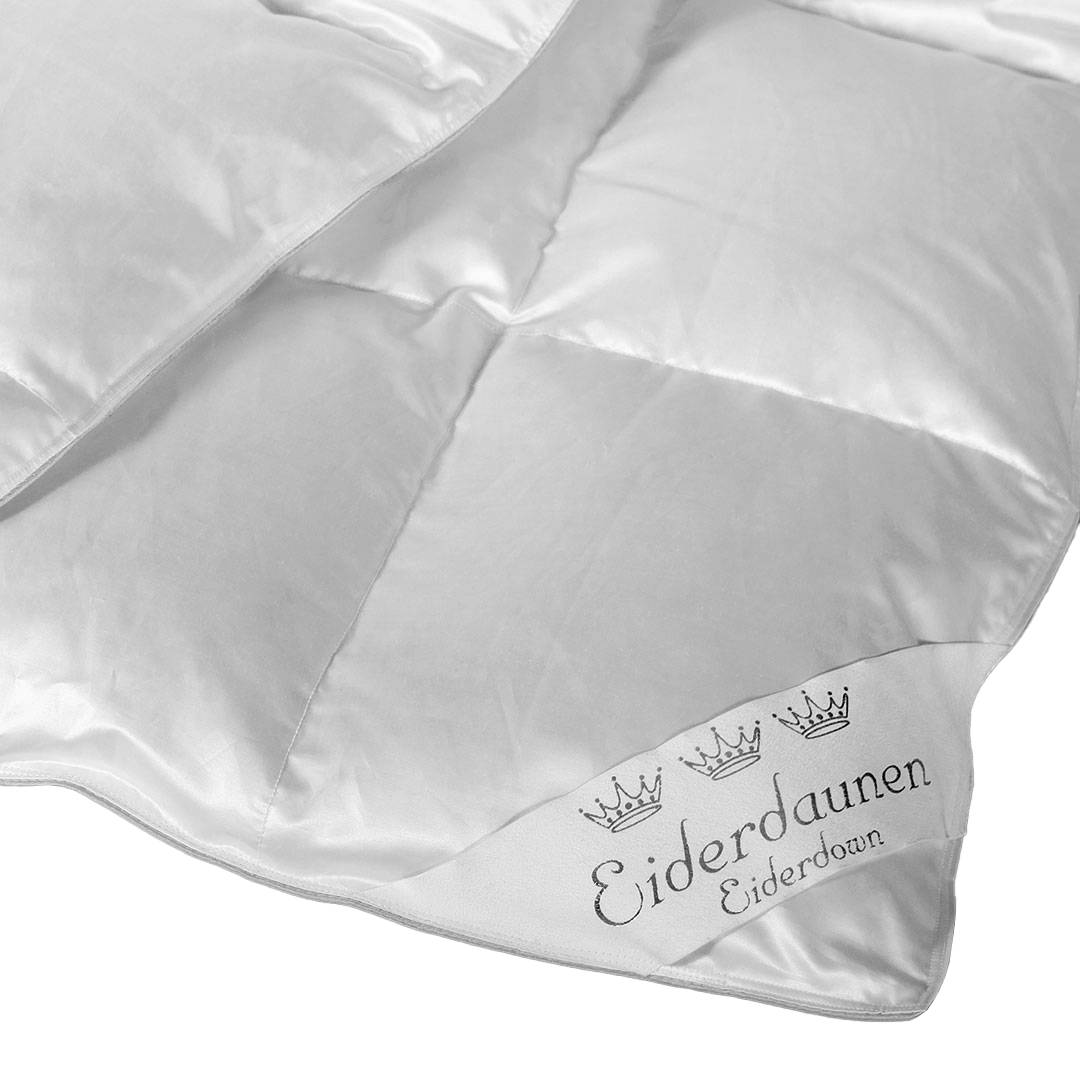 Eiderdaunen-Bettdecke 'Ansara-Elegance' | 135x200 cm | vegan | Bio-Material | Handgefertigt | schadstoffgeprüft | Bettdecken
