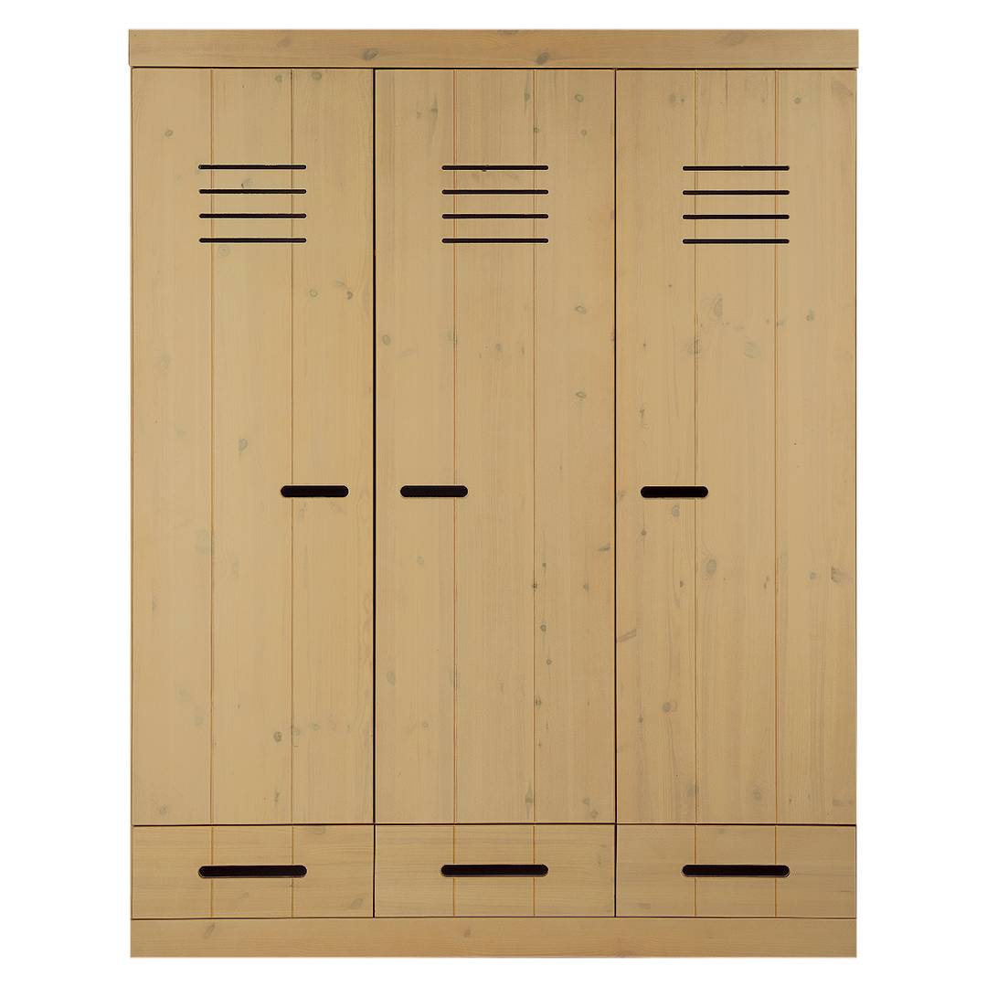 Drehtüren-Kleiderschrank 'Junior' | Kiefer, weiß-lasiert | Bio-Material | Handgefertigt | 2-türig | schadstoffgeprüft | Kinderzimmer-Kleiderschränke