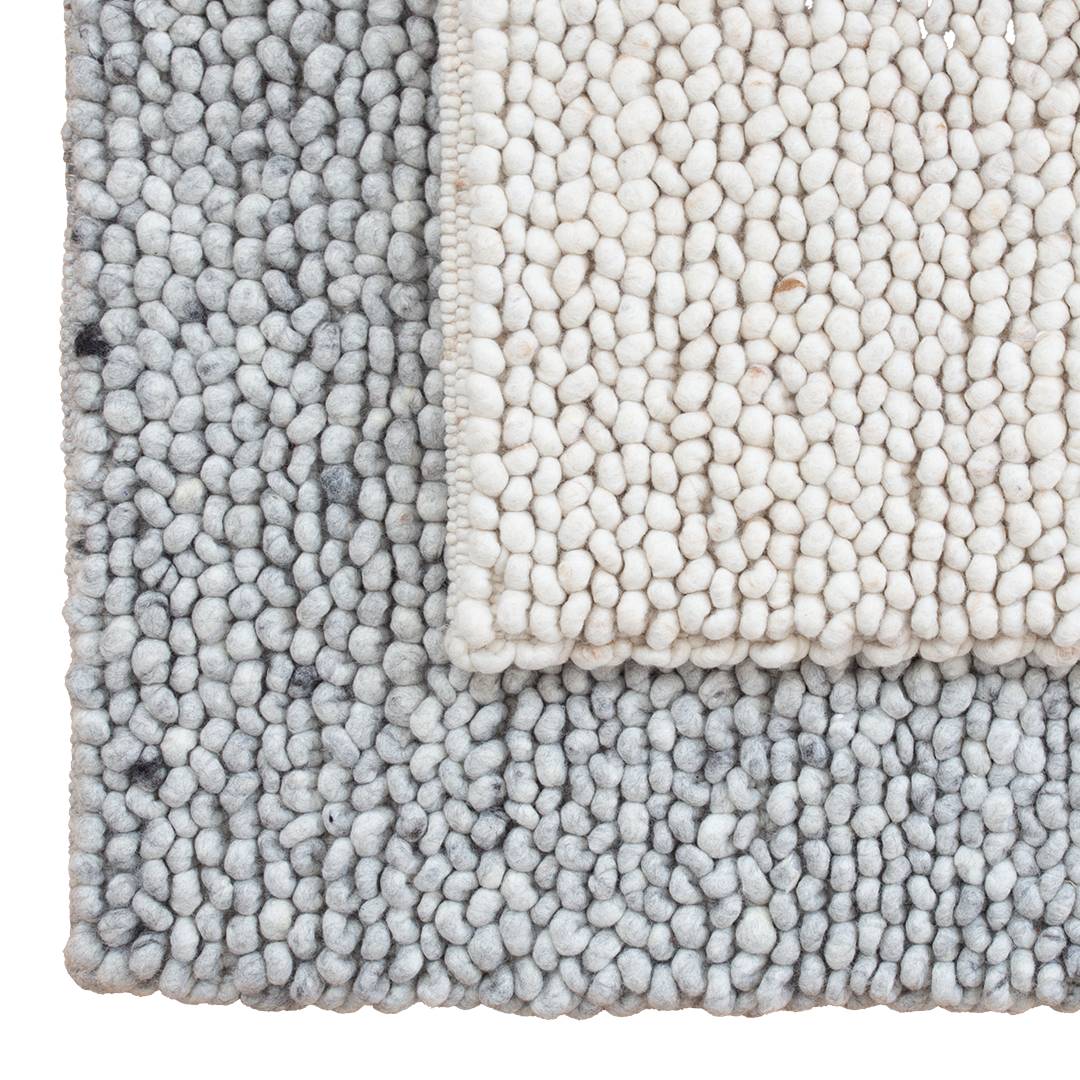 Schurwollteppich 'Pila' | 140x200 cm | grau | Bio-Material | Handgefertigt | schadstoffgeprüft | Teppiche