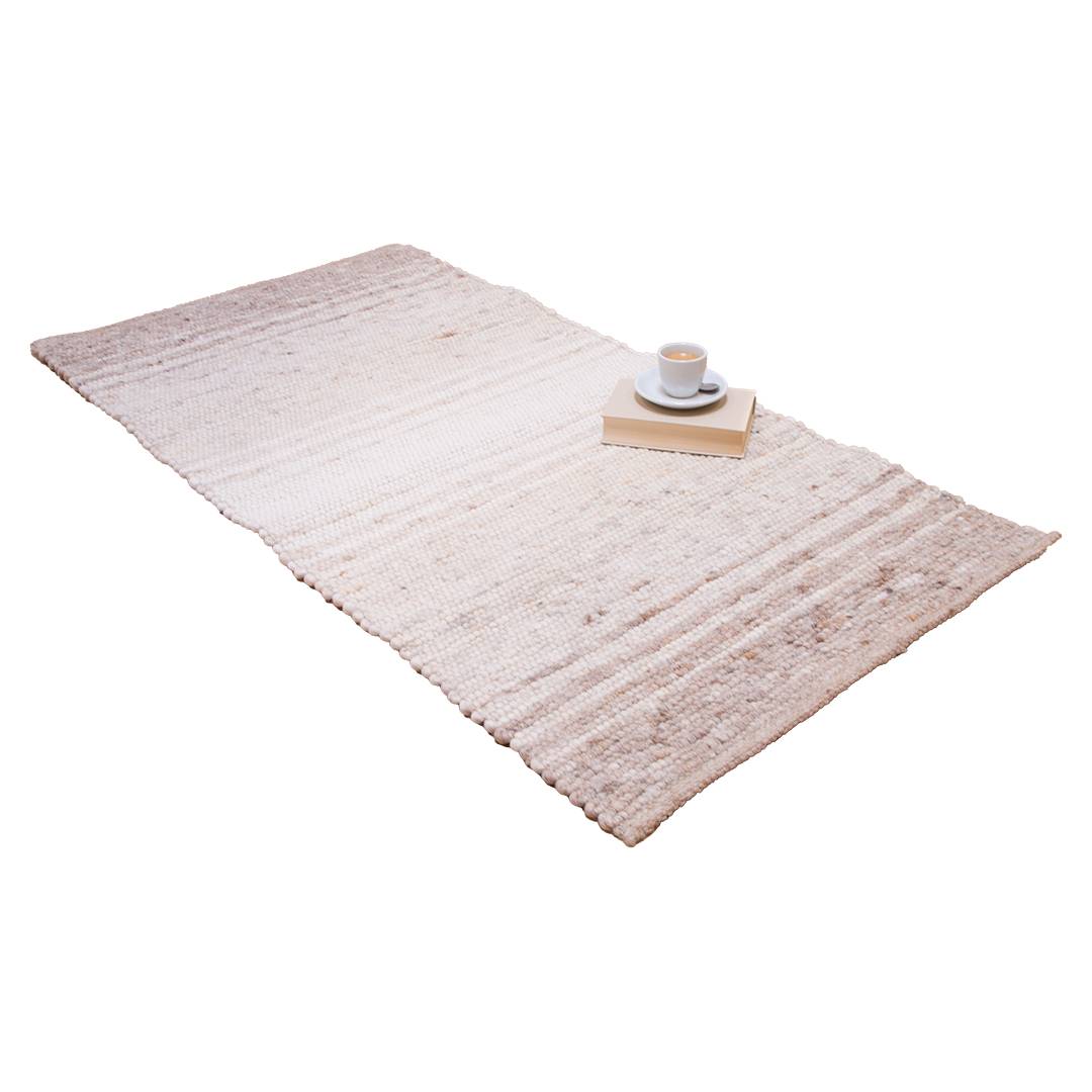 Schurwollteppich 'Corrida' | 250x350 cm | dunkelgrau/weiß | Bio-Material | Handgefertigt | schadstoffgeprüft | Teppiche