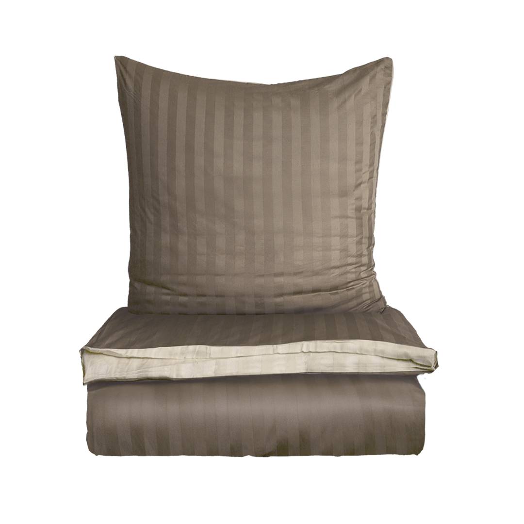 Satin-Wende-Bettwäsche 'Kastilia-Colora' | 40x80 + 135x200 cm | hell-/dunkelblau | Bio-Material | Handgefertigt | Garnitur | schadstoffgeprüft | Bio-Bettwäsche