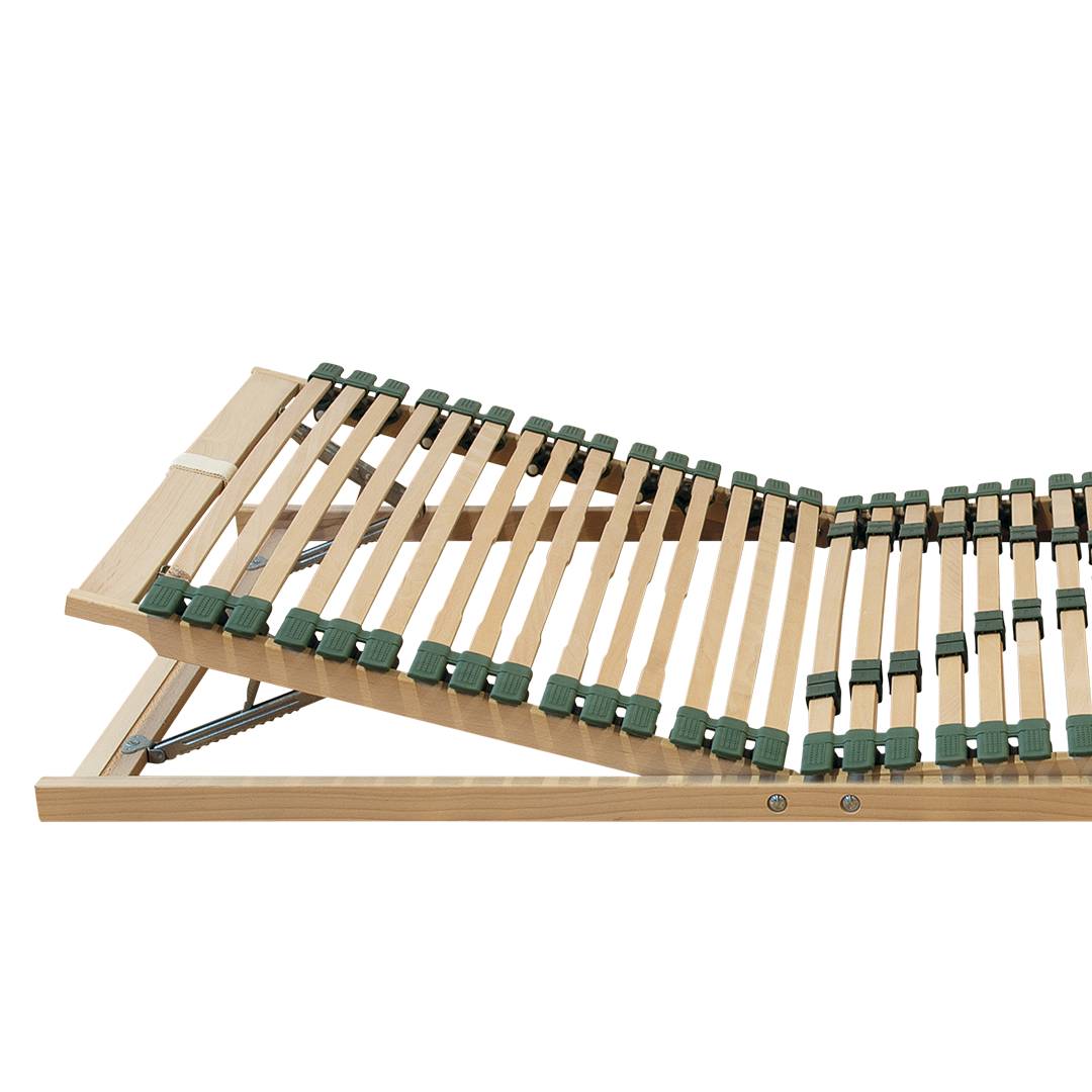 Bio-Lattenrost 'Tri-Flex' | 90x200 cm | Bio-Material | Handgefertigt | Kopf- und Fußteil verstellbar | schadstoffgeprüft | Lattenroste