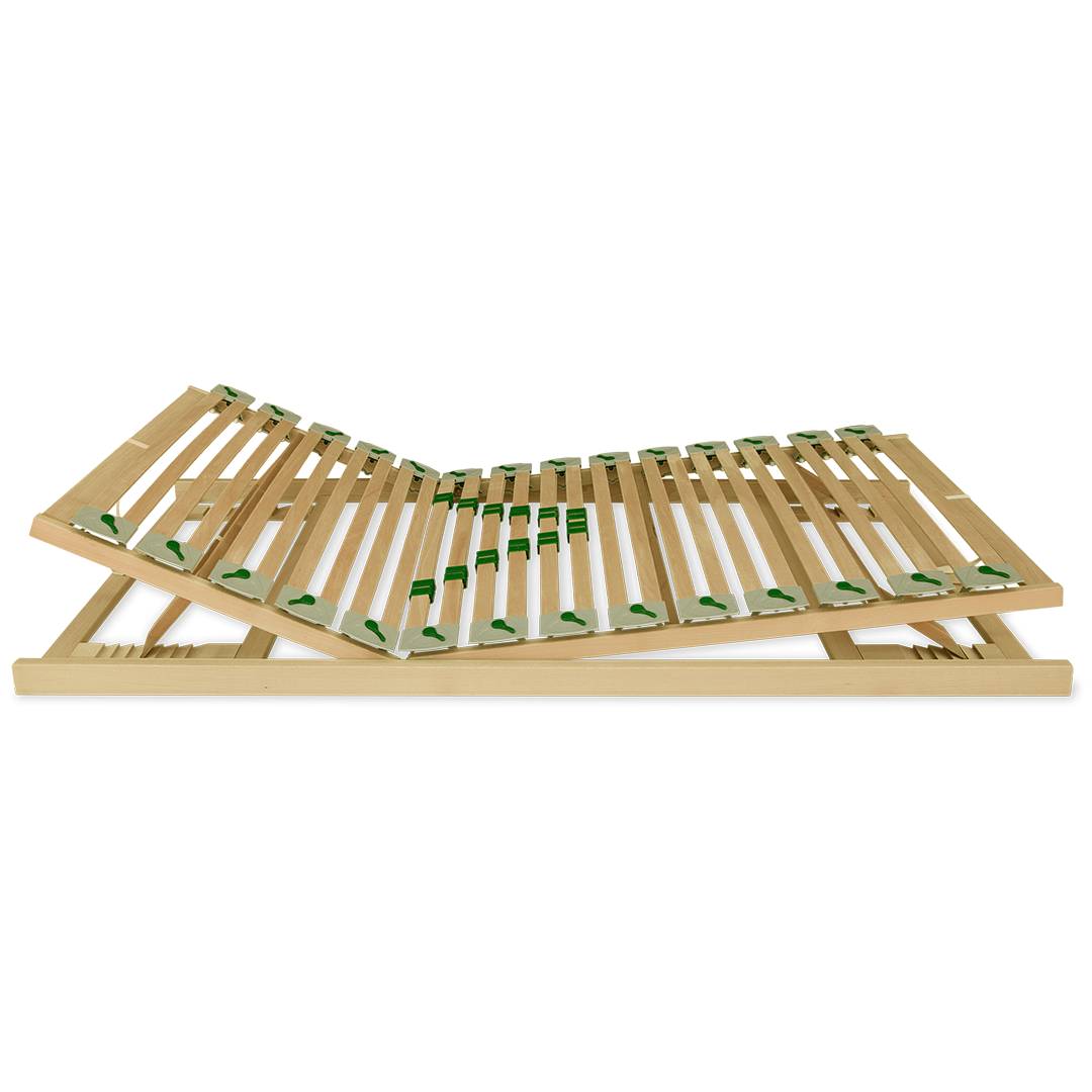 Bio-Lattenrost 'Regulato' | 90x200 cm | Bio-Material | Handgefertigt | Kopf- und Fußteil verstellbar | schadstoffgeprüft | Lattenroste