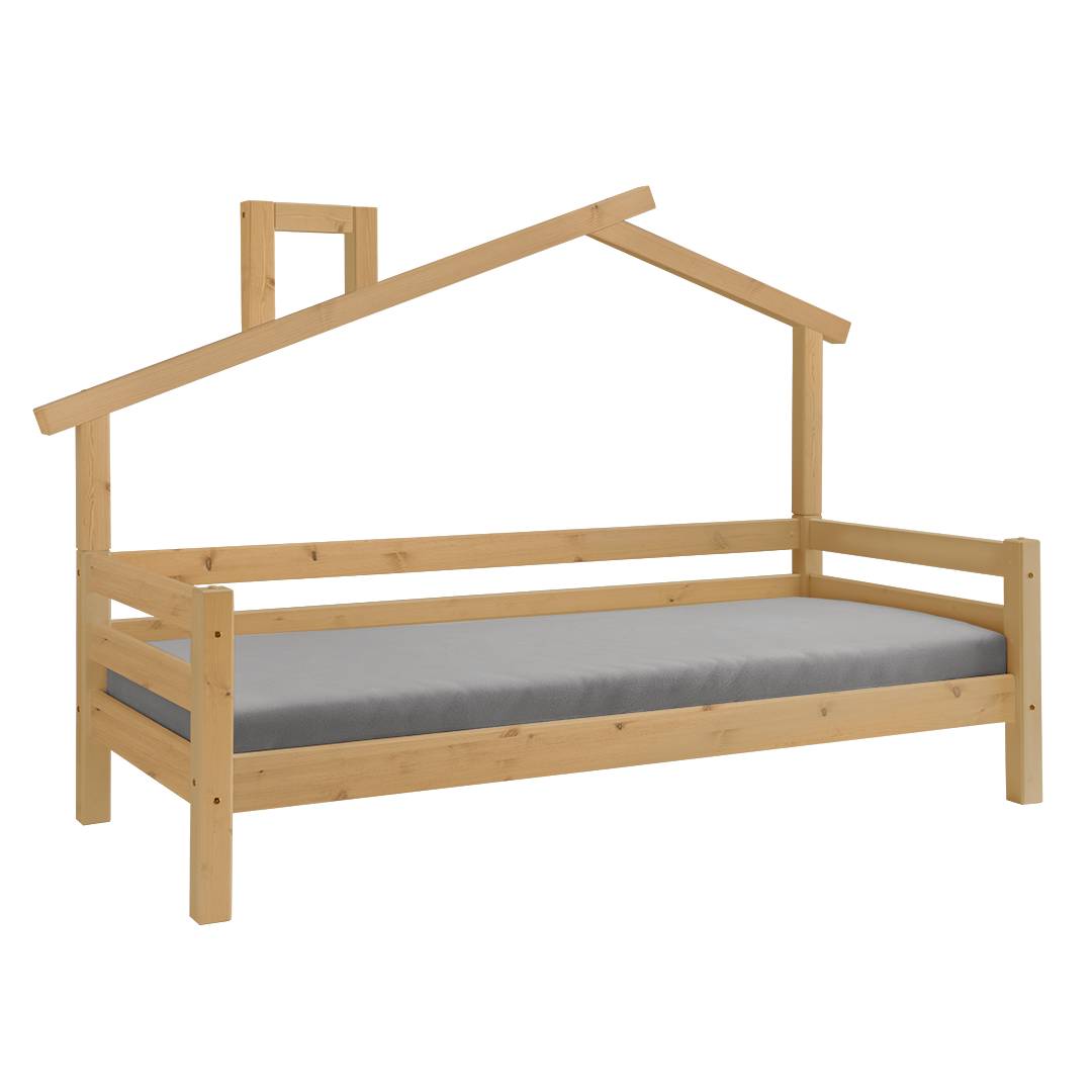 Kinderbett 'Tetto' | 90x200 cm | Kiefer weiß-lasiert | Bio-Material | Handgefertigt | schadstoffgeprüft | Kinder-Betten