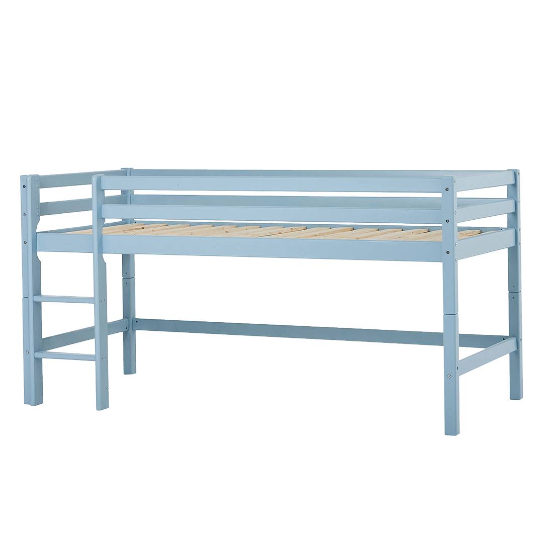 Mini-Hochbett 'Colorino' | 90x200 cm | blau | Bio-Material | Handgefertigt | ohne Schubkasten | schadstoffgeprüft | Kinder-Betten