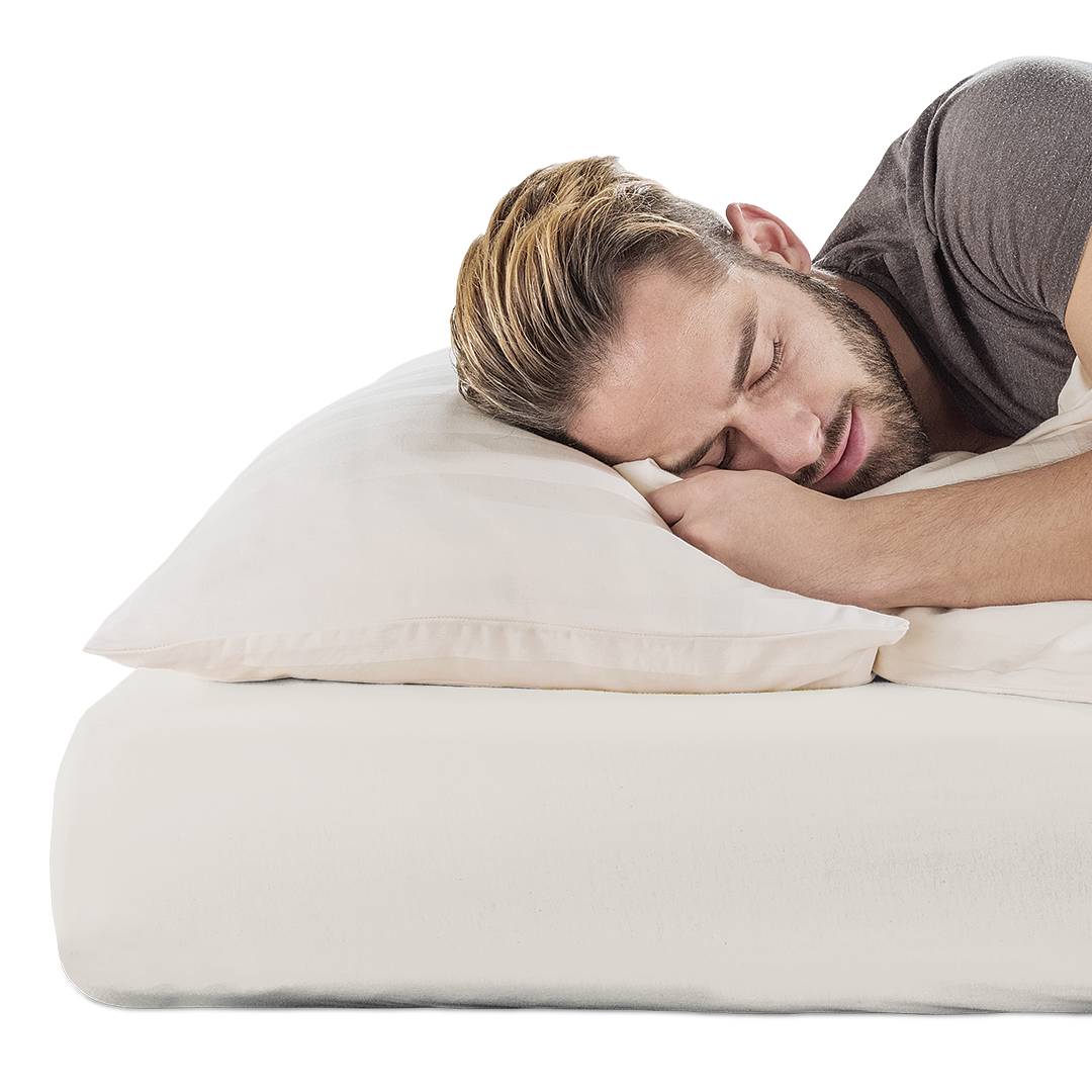 Feinjersey-Spannbetttuch 'Natura' | 180x210 cm - 200x220 cm | Bio-Material | Handgefertigt | schadstoffgeprüft | Bio-Bettwäsche