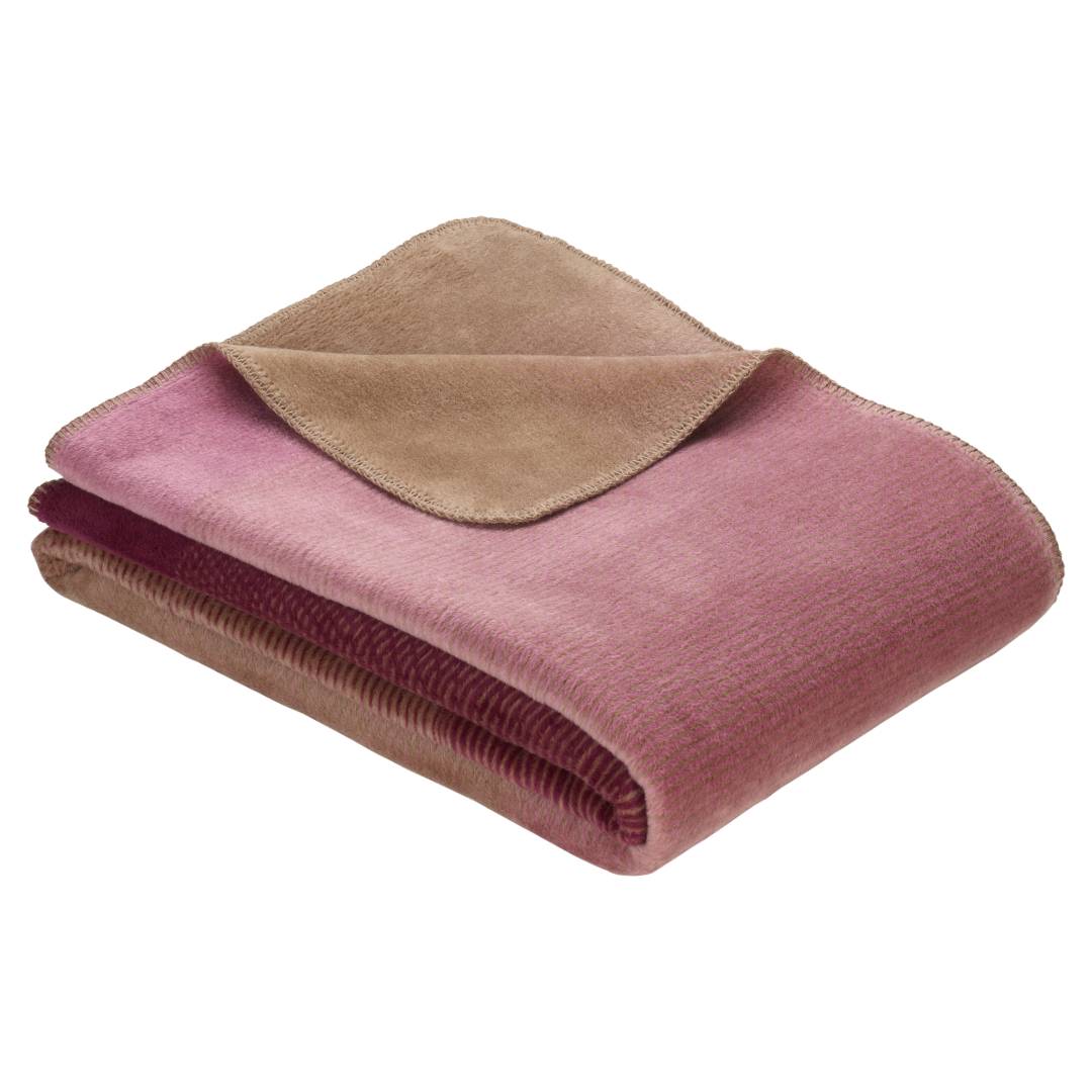 Baumwoll-Plüschdecke 'Cotona-Cursa' | 140x200 cm | rosa/beere | Bio-Material | Handgefertigt | schadstoffgeprüft | Wolldecken