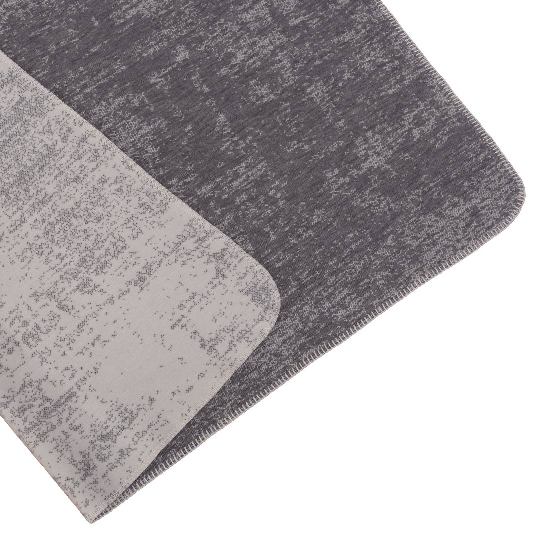 Baumwoll/Schurwoll-Plüschdecke 'Levala' | 130x180 cm | grau | Bio-Material | Handgefertigt | schadstoffgeprüft | Wolldecken