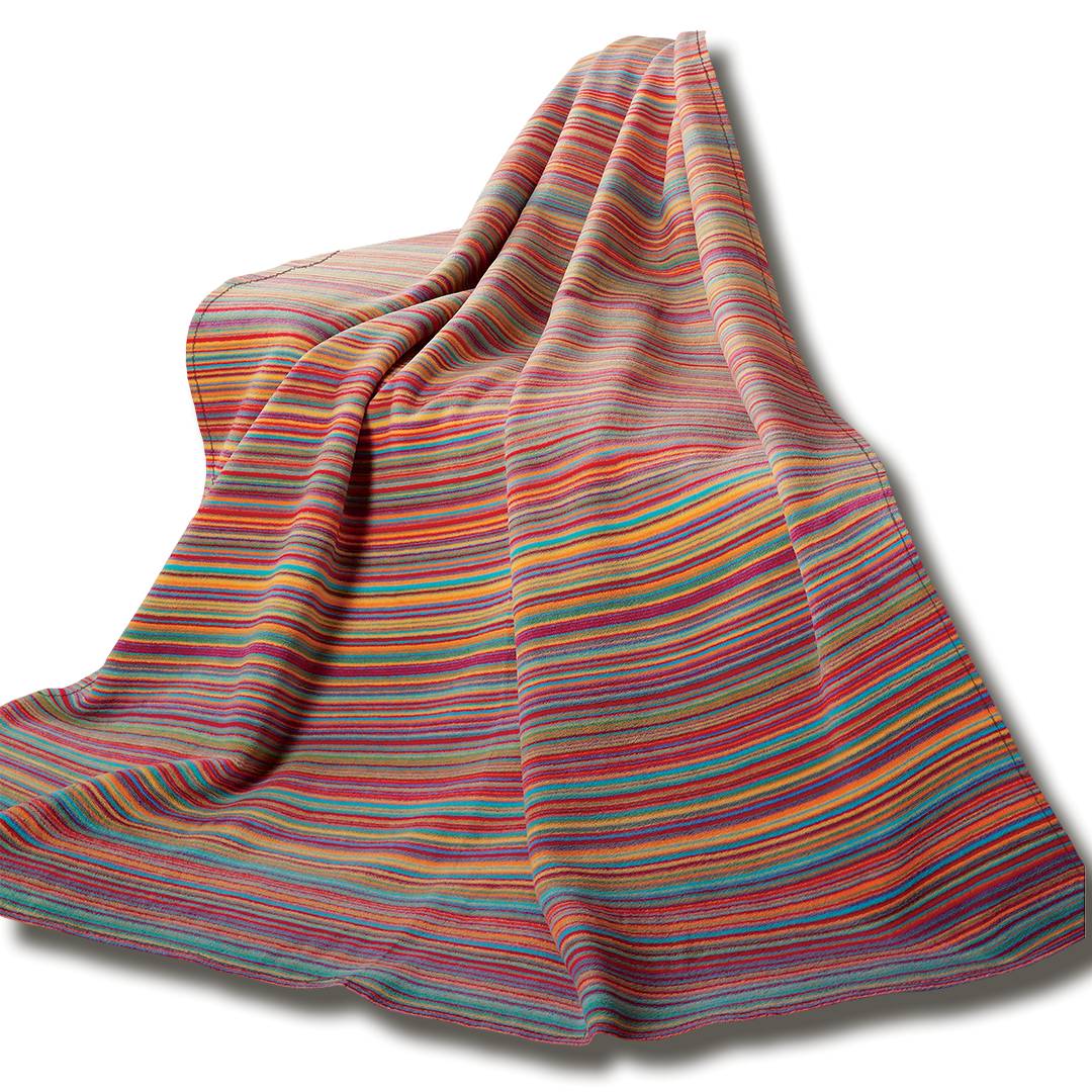 Baumwoll-Plüschdecke 'Cotona-Listra' | 140x200 cm | Bio-Material | Handgefertigt | schadstoffgeprüft | Wolldecken