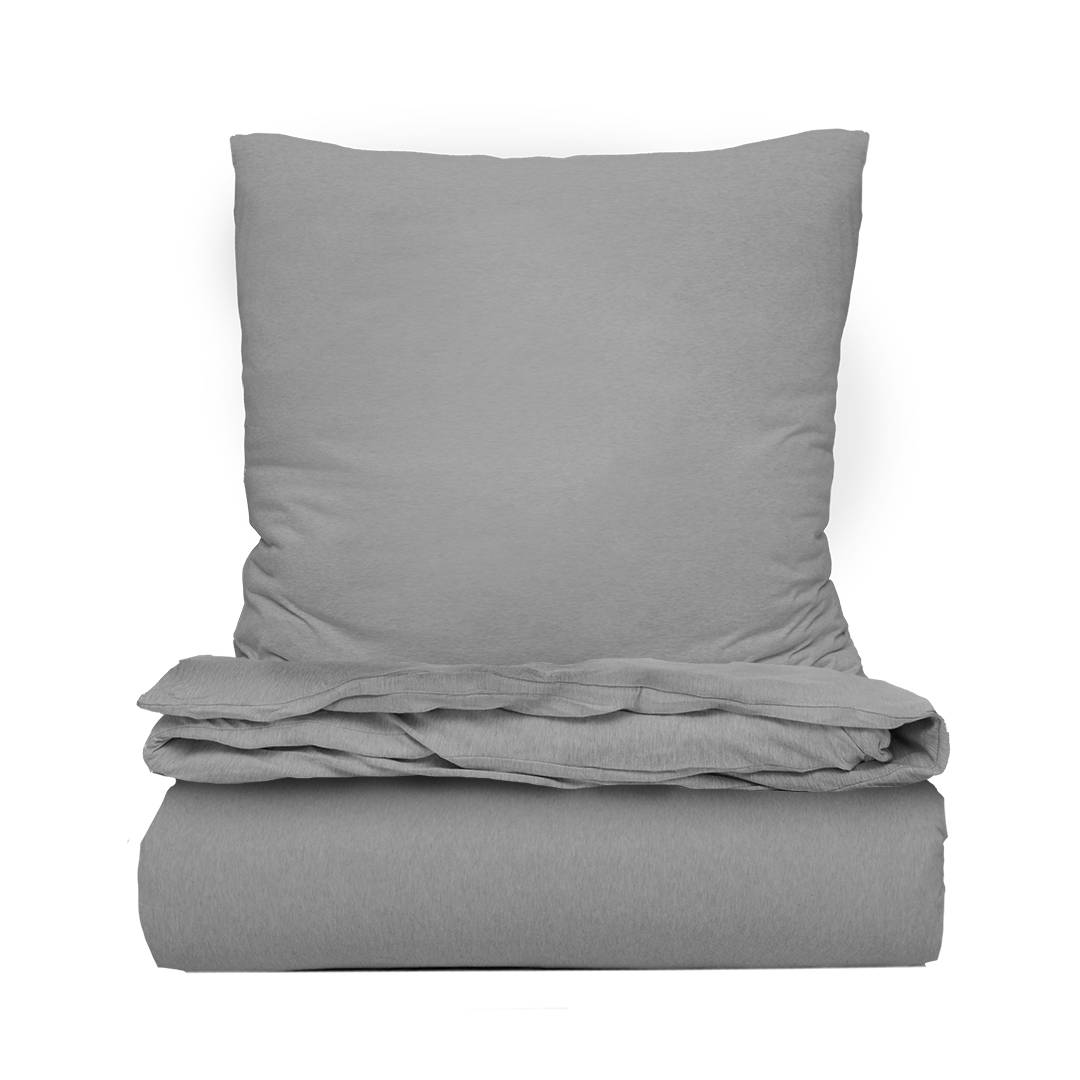 Feinjersey-Bettwäsche 'Melange' | 40x80 + 135x200 cm | beige | Bio-Material | Handgefertigt | schadstoffgeprüft | Bio-Bettwäsche