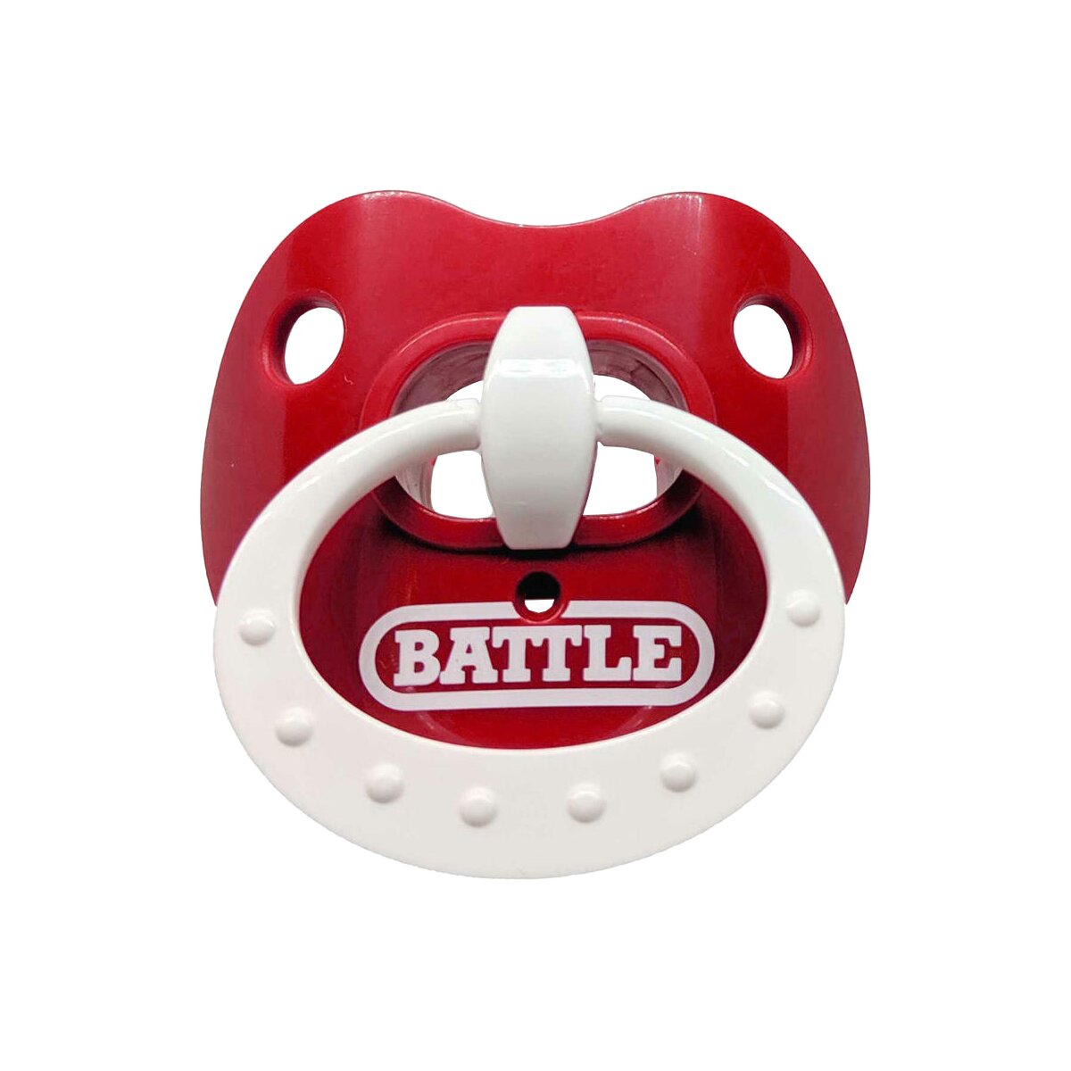 BATTLE Oxygen Football Mundstück mit Lippenschild Limited Edition Binky rot-weiß