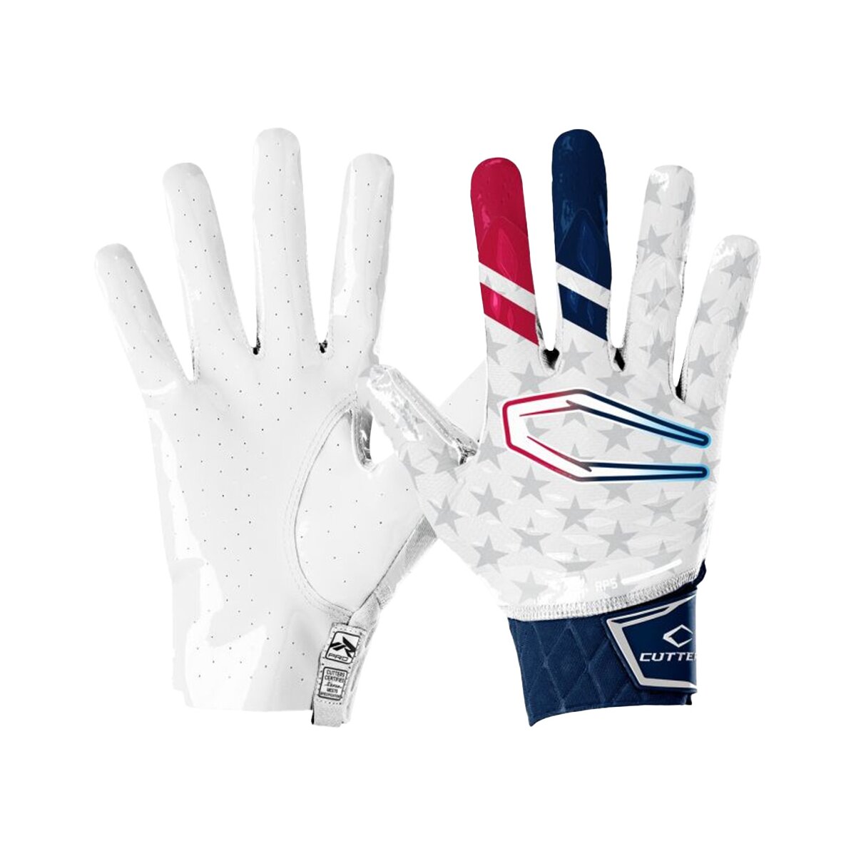 Cutters CG10480 Rev Pro 5.0 Stars & Stripes Receiver Handschuhe - Stars & Stripes Gr.M