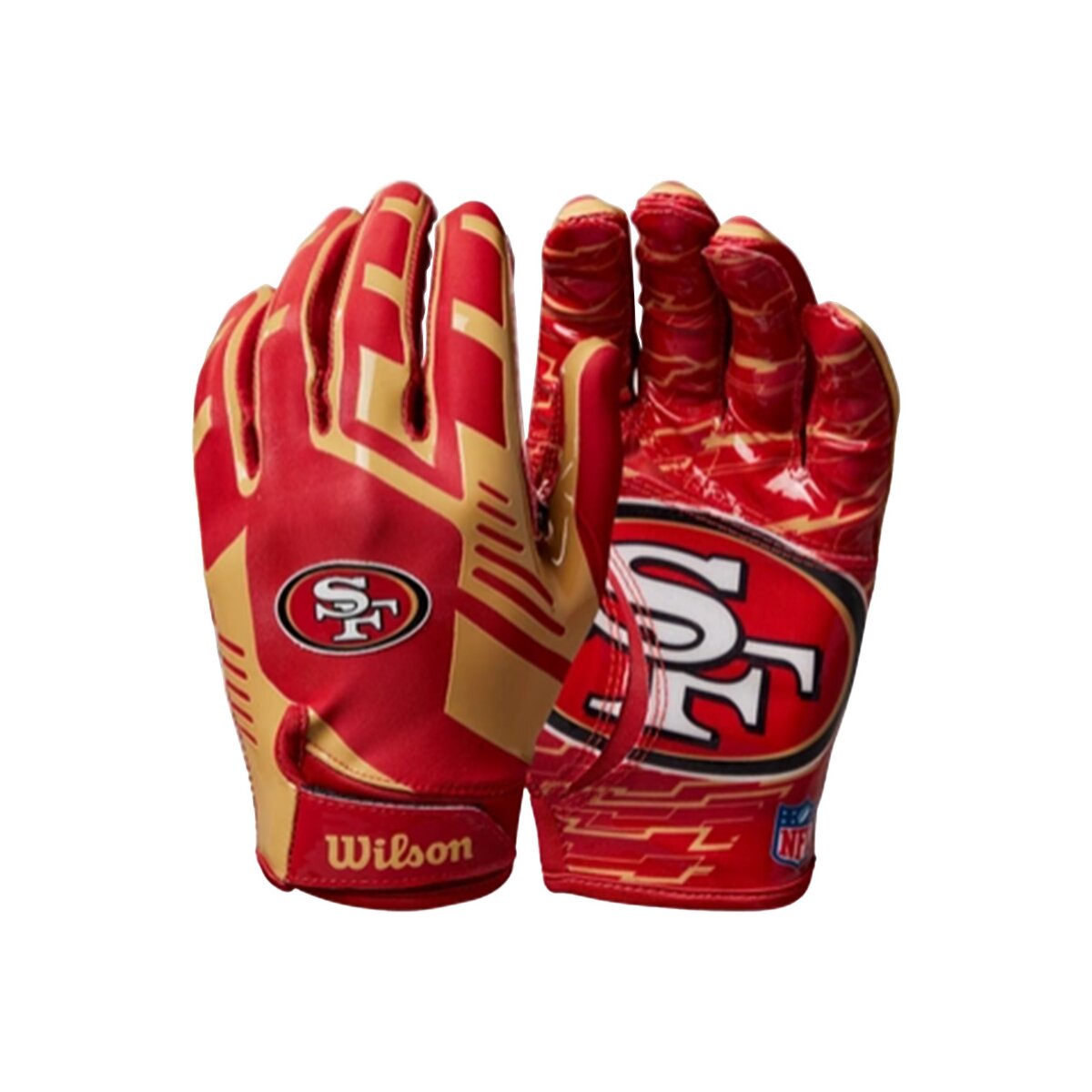 Wilson NFL Stretch Fit Adult Receiver Handschuhe - Team San Francisco 49ers