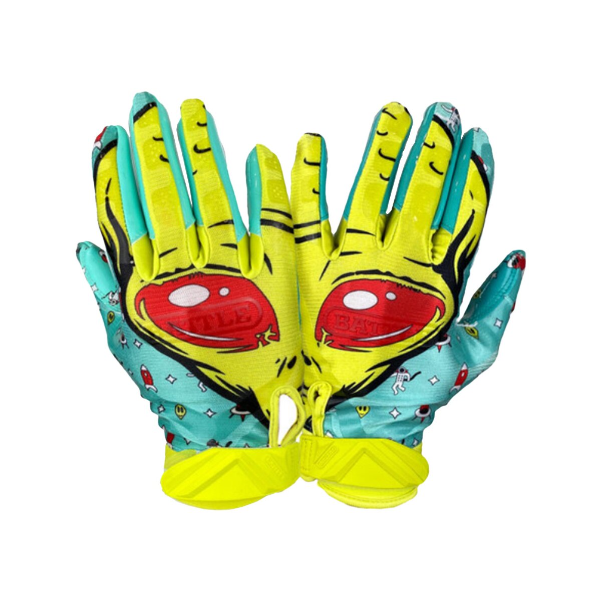 Battle 'Alien' Cloaked Receiver Handschuhe - türkis-grün Gr.M