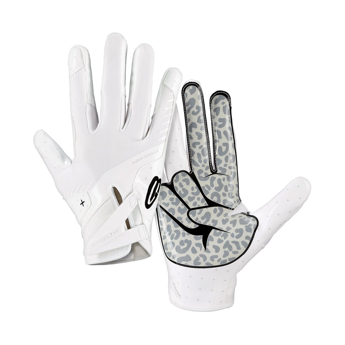 Grip Boost Peace Stealth 6.0 Football Gloves - cheetah-white Gr.XL