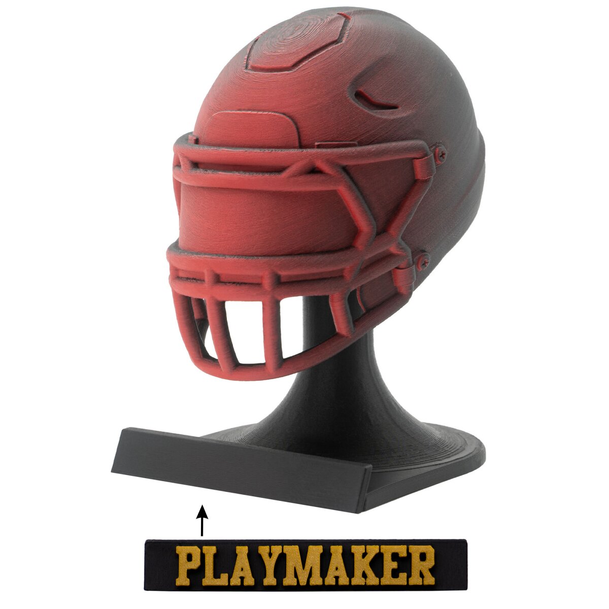 American Football MVP Helm Trophäe rot-schwarz Helm + Ständer Playmaker