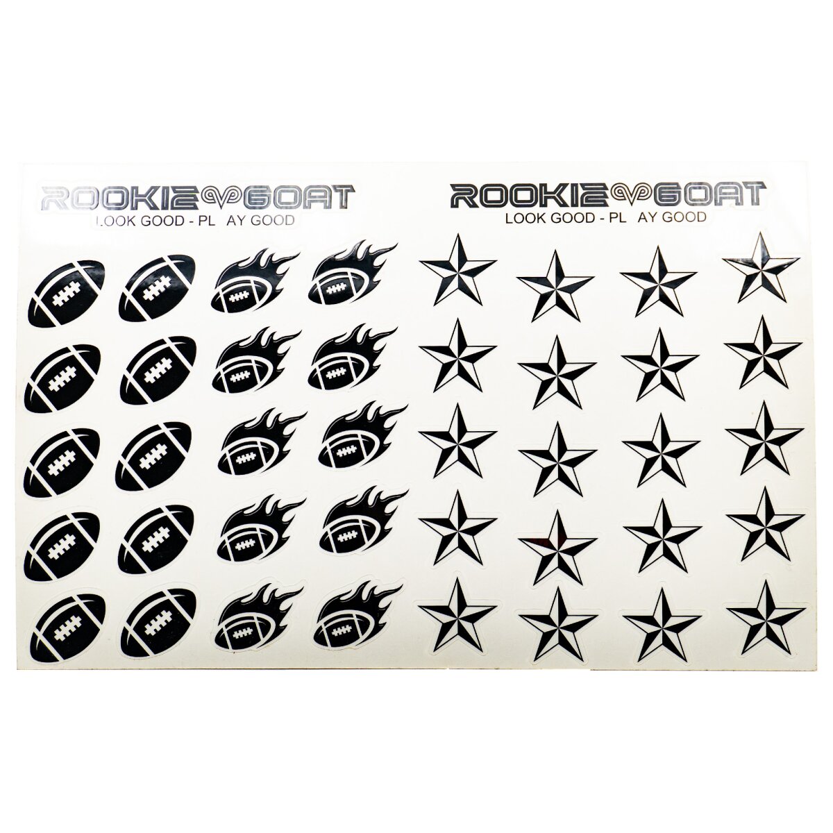 Rookie GOAT American Football Helmsticker Double Edition - transparent-schwarz