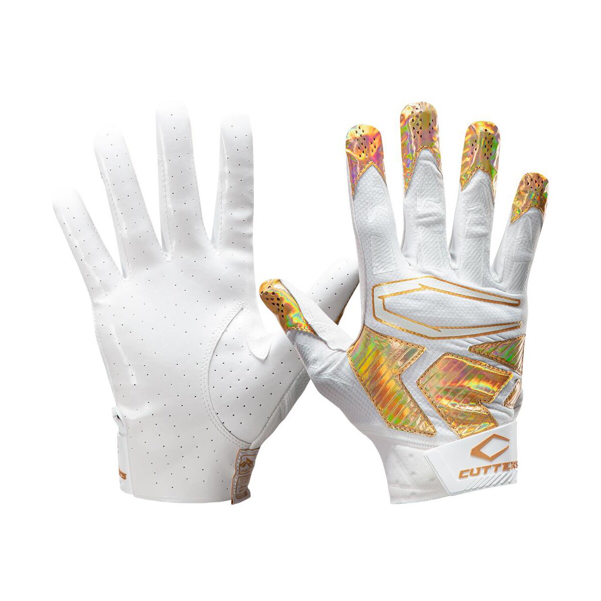 Cutters S500C Rev Pro 4.0 Receiver Handschuhe - White Iridescent Gold Gr.XL