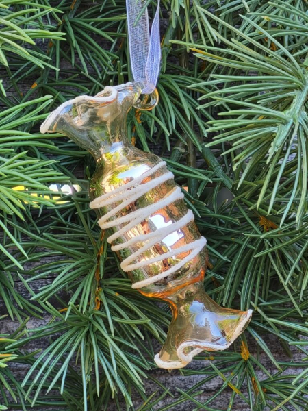 Christbaumkugel Bonbon gold, länglich