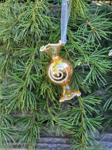 Christbaumkugel Bonbon gold, rund