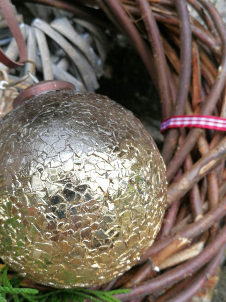 Christbaumkugel Jaenna, silber-gold