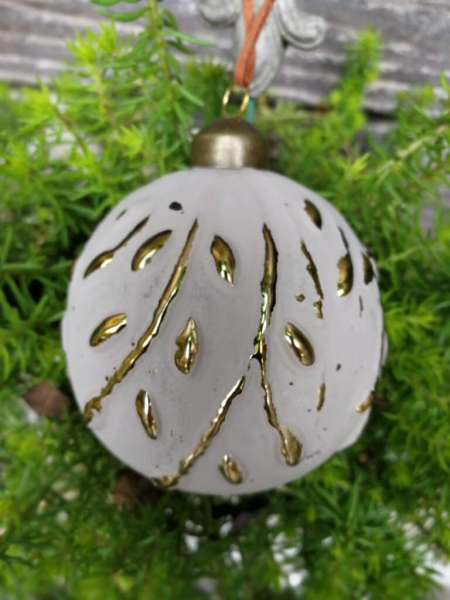 Christbaumkugel Mailo Uno Ranke, creme-gold