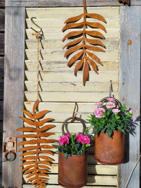 Edelrost 2er Set Farnblätter, zum Hängen