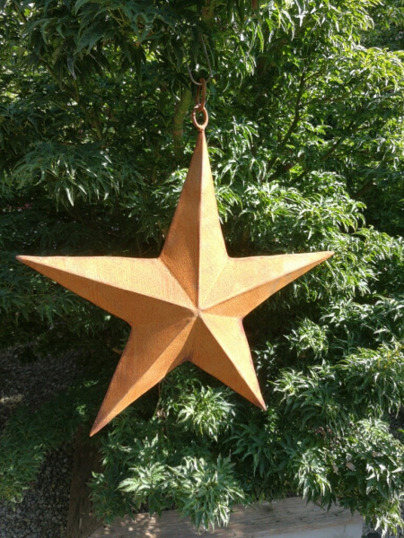 Edelrost 3D-Stern zum Hängen, massiv