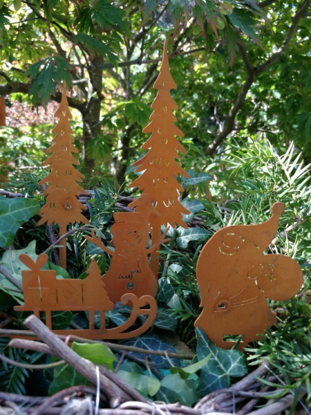 Edelrost Bastelset Winterstecker mit Nikolaus, 5 teilig