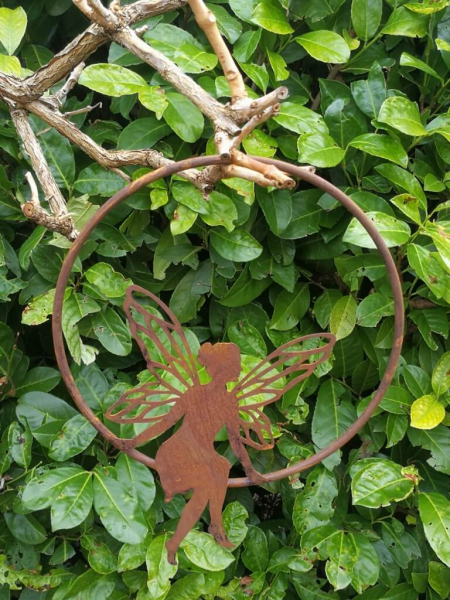 Edelrost Ring mit sitzender Fee