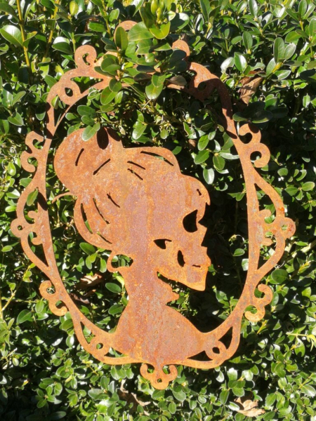 Edelrost Halloween Hänger Totenkopf, weiblich