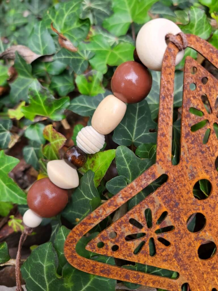 Weihnachtshänger Stern Olaf, Holzdeko natur