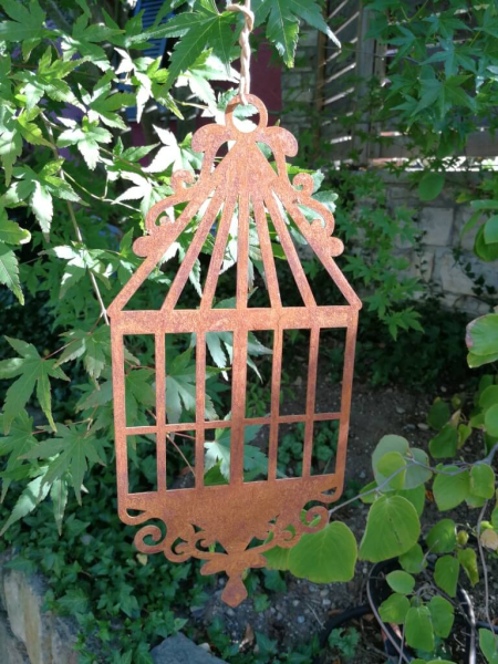 Edelrost Hänger Vogelkäfig, ohne Vogel