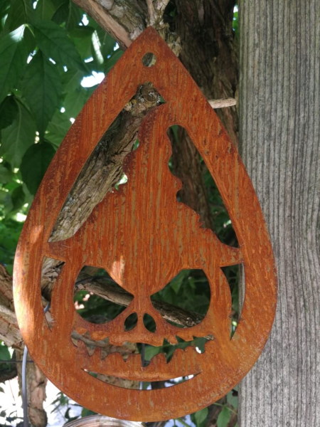 Edelrost Halloween Hänger Kürbis Wodosh, tropfenform