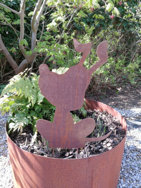 Edelrost Hund Lumpi zum Stecken