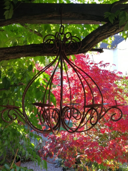 Edelrost Kronleuchter für 8 Kerzen