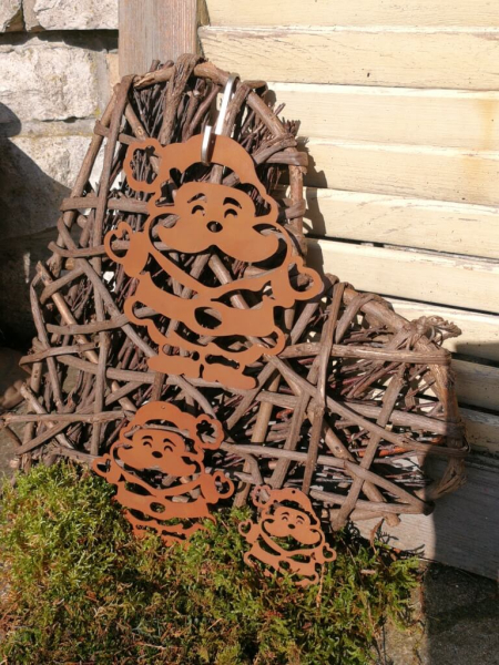 Edelrost Christbaumschmuck Nikolaus, 3 Größen