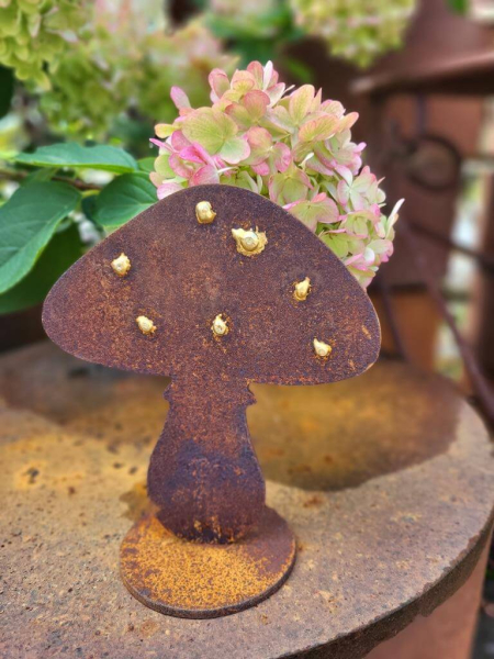 Edelrost Pilz mit Goldpunkten, klein