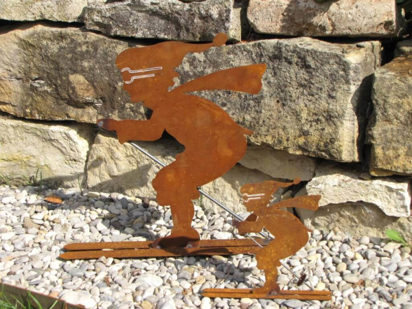 Edelrost Skifahrer, 3 Größen