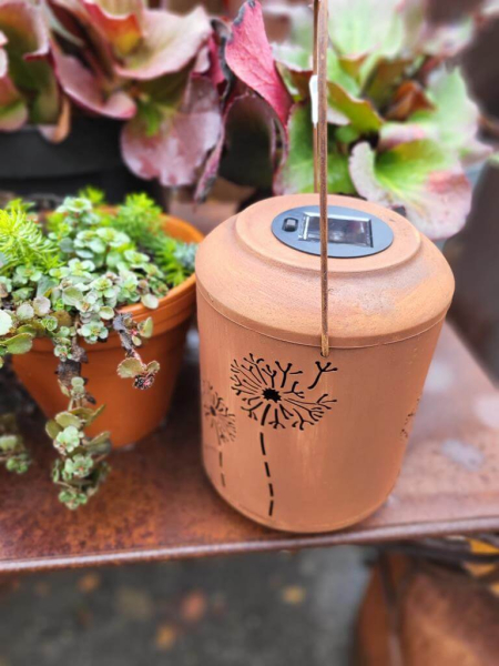 Edelrost LED Solarlaterne Pusteblume, Schmetterling