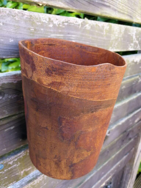 Edelrost Pflanztopf mit Haken zum Einhängen