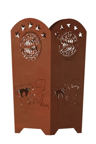 FC Bayern Edelrost Feuerkorb 'Fans'