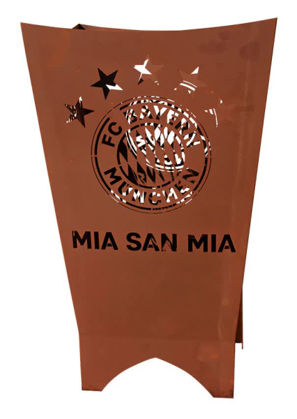 FC Bayern Edelrost Feuerkorb 'Mia san Mia'