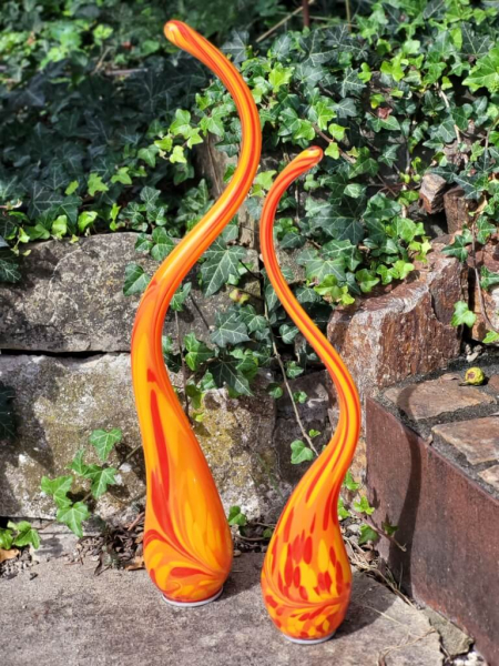 Glasflamme Red, zum Stecken