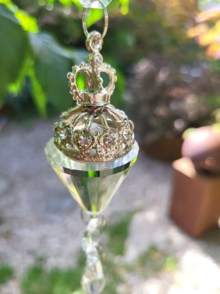 Kristall-Hänger Silex, mit Krönchen, Glas, groß