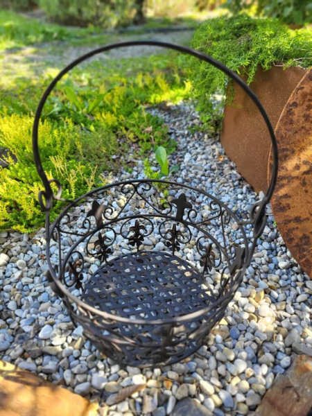 Metallkorb 3er-Set, schwarz-braun