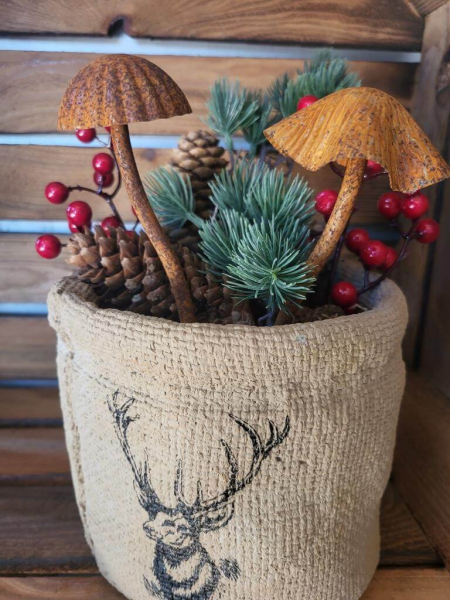 Edelrost Topfstecker Pilze 3D, 2er-Set