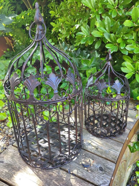 Vogelkäfig 2er-Set, schwarz-braun