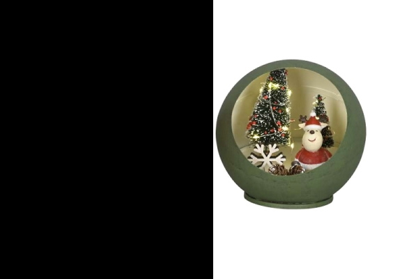 LED Kugel Weihnachtsszene, grün